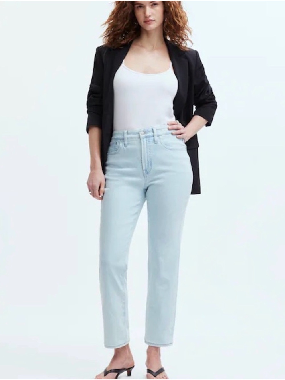 Madewell Light Blue Straight-Leg High-Rise Jeans - Women 31Tall